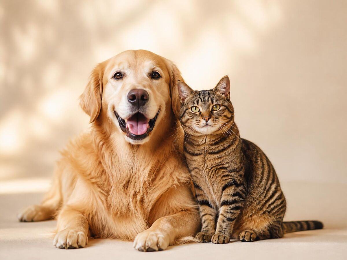 Un chien et un chat côte à côte